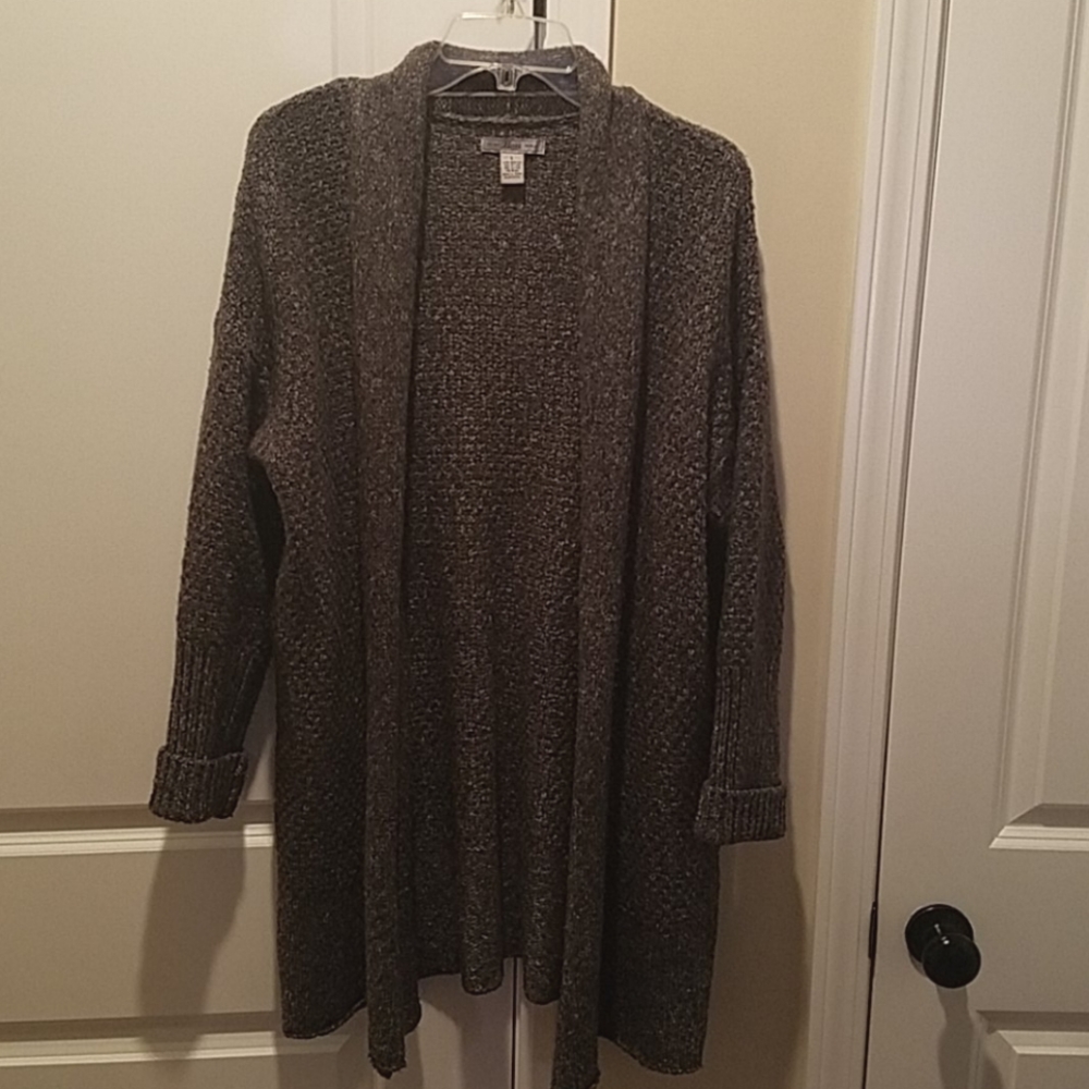 Bass gray open front cardigan